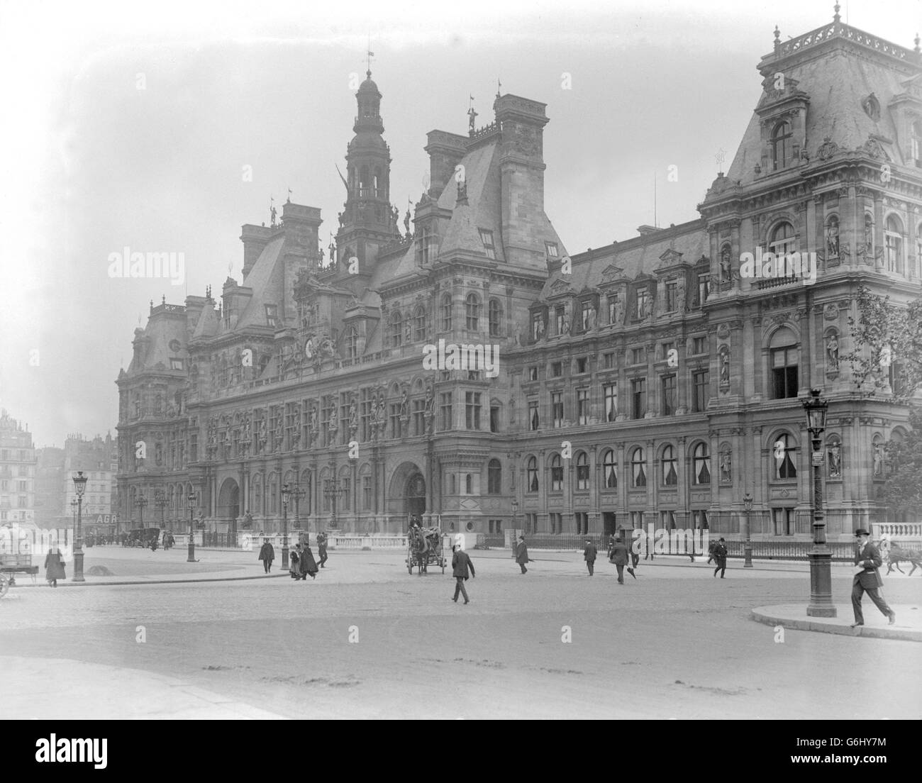 Paris, l'Hôtel de Ville. 1912. Banque D'Images