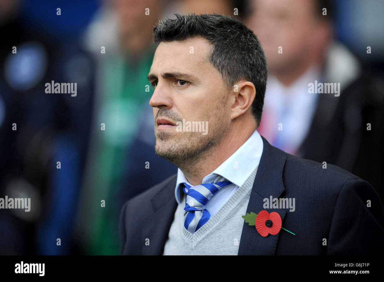 Brighton et Hove Albion Manager Oscar Garcia avant le lancement Banque D'Images