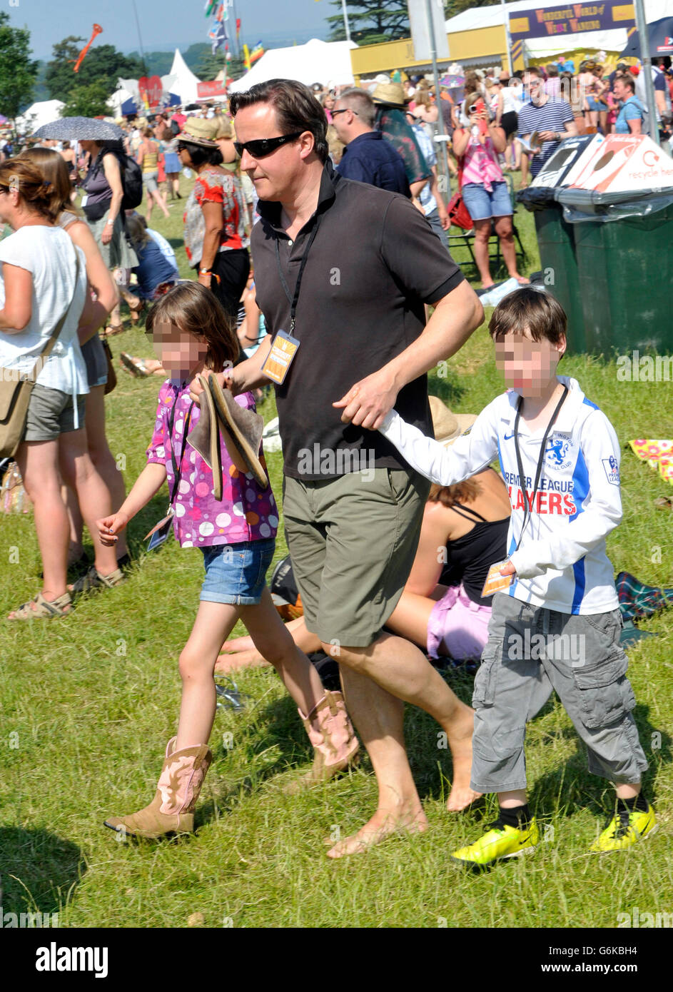 David Cameron, premier ministre à l'Cornbury Festival de musique au Great Tew Estate, Chadlington Banque D'Images