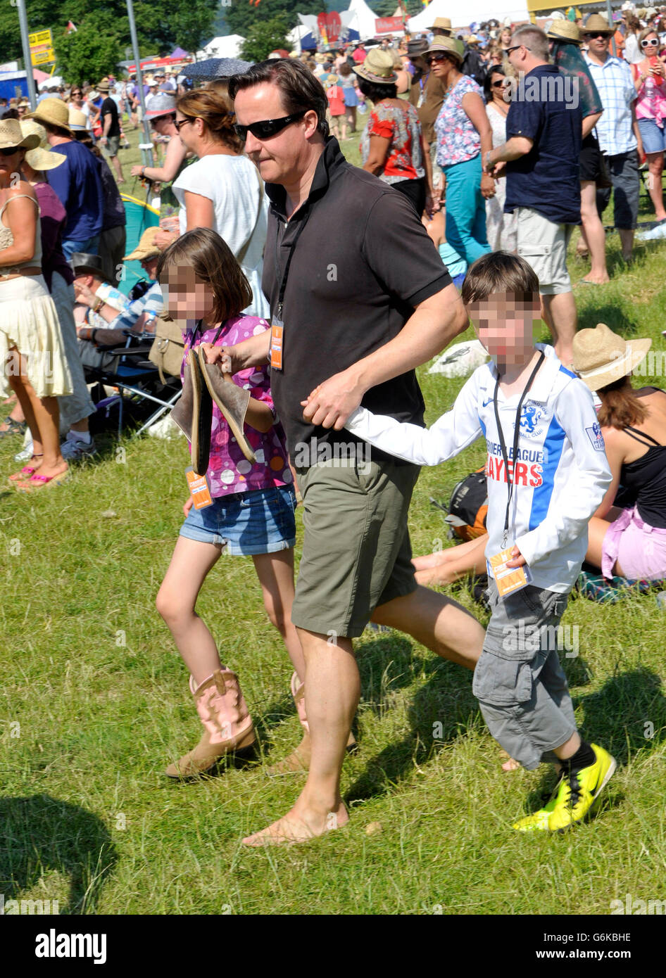 David Cameron, premier ministre à l'Cornbury Festival de musique au Great Tew Estate, Chadlington Banque D'Images