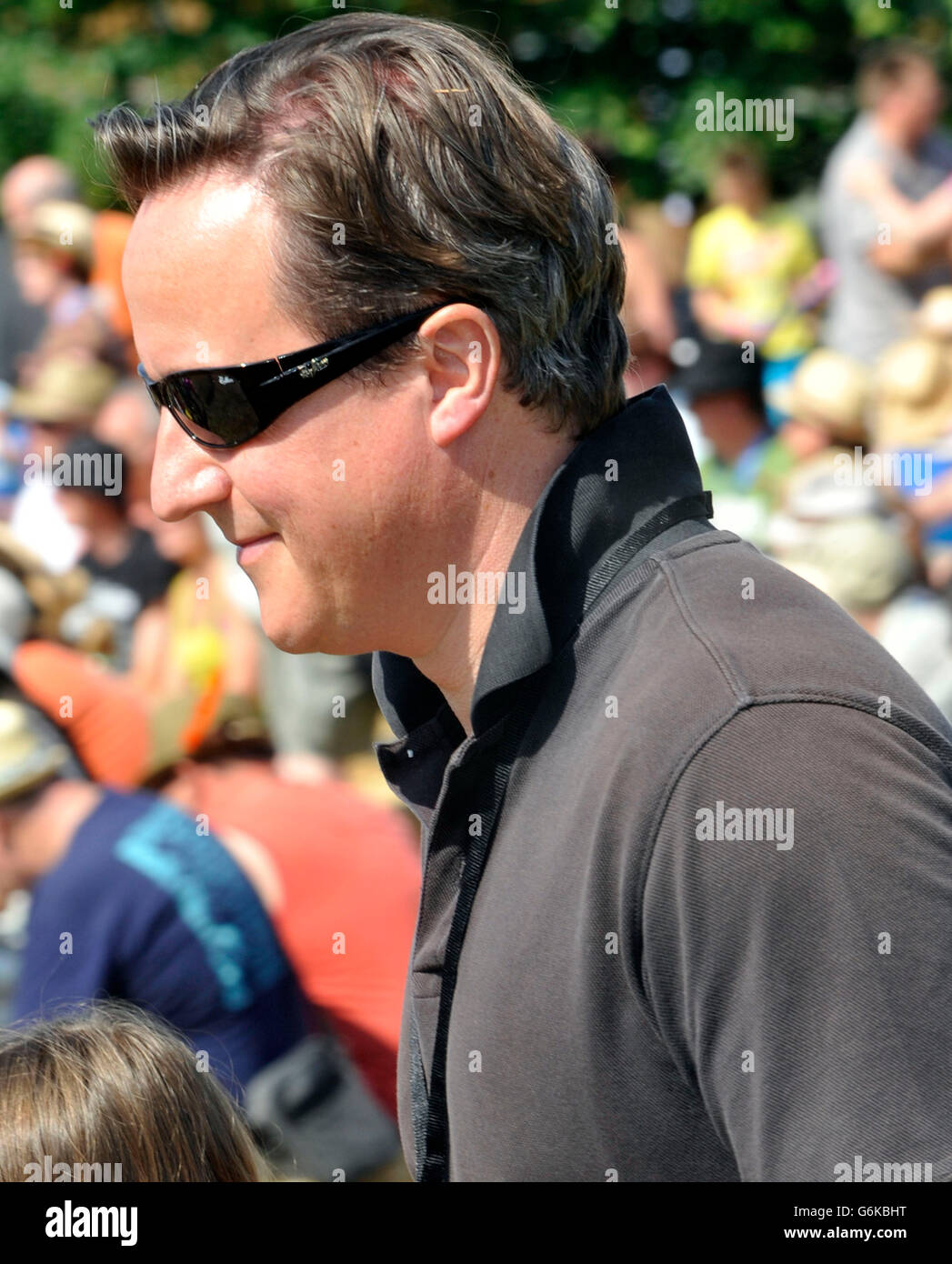 David Cameron, premier ministre à l'Cornbury Festival de musique au Great Tew Estate, Chadlington Banque D'Images
