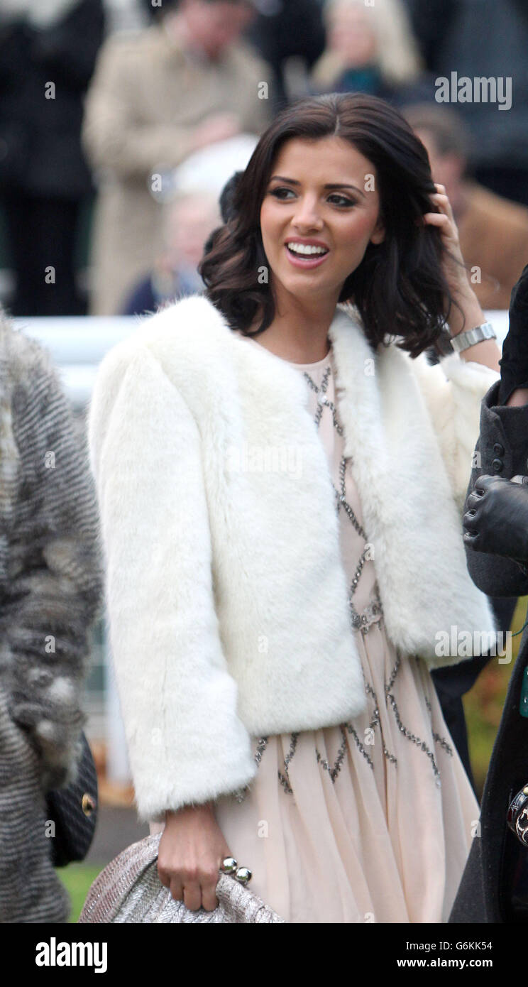 Courses hippiques - Festival de Noël 2013 de Tingle - première journée - Sandown Park.La star de TOWIE Lucy plaque de lac meckel pendant la première journée du festival de Tingle Creek au champ de courses de Sandown Park, Sandown. Banque D'Images