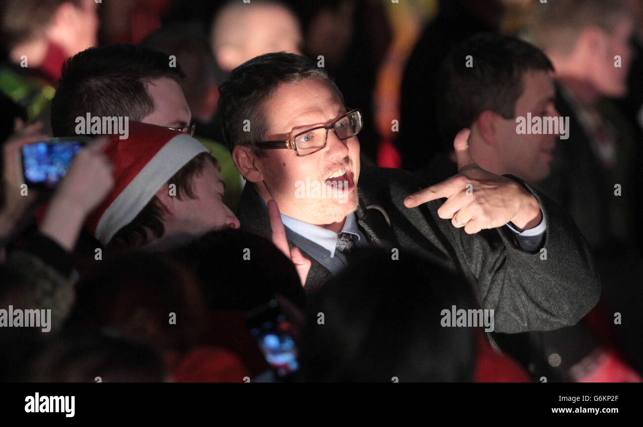 Le réalisateur Adam McKay assiste à la première irlandaise d'Anchorman 2: The Legend continue, au Savoy Cinema à Dublin ce soir. Banque D'Images