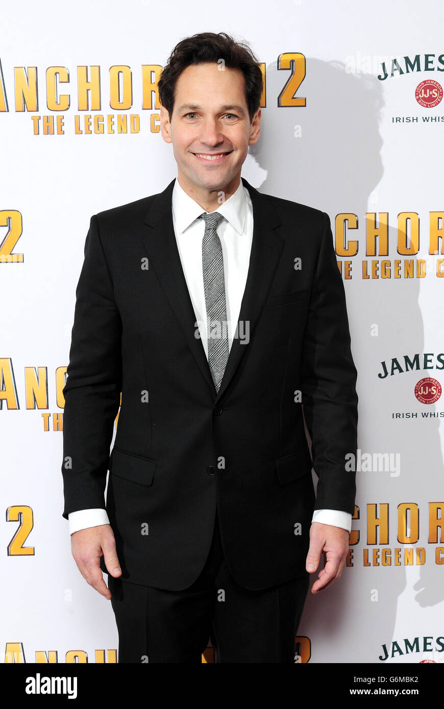 Paul Rudd assiste à la première britannique d'Anchorman 2 au cinéma vue West End, Londres. Banque D'Images