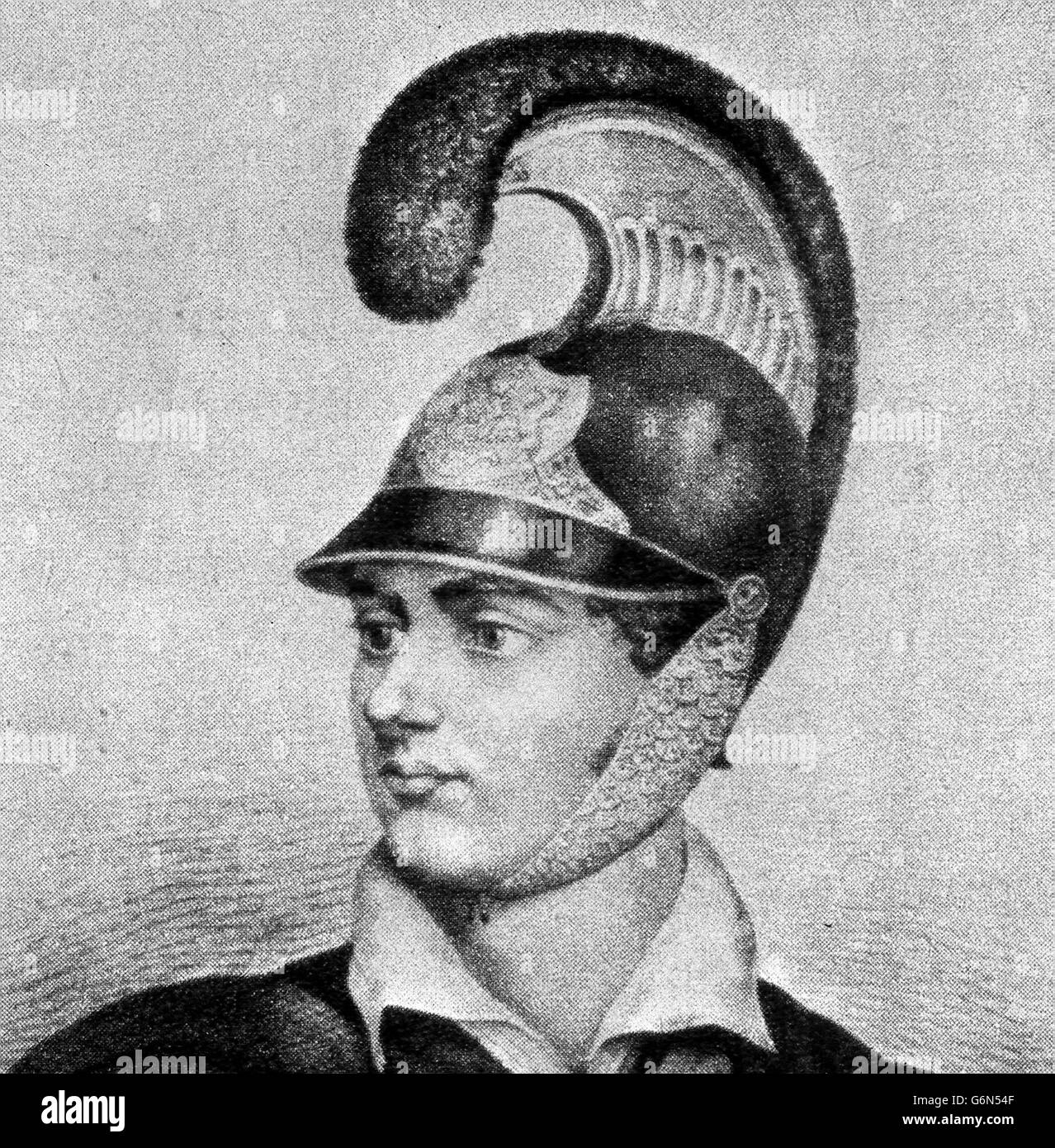 22 janvier - né ce jour - 1788 Lord Byron, (George Gordon Byron) (1788-1824), poète romantique britannique, reconnu pour son amour passionné et désastreux des affiars. Banque D'Images