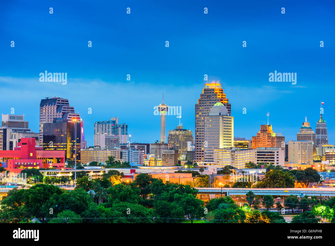 San Antonio, Texas, Etats-Unis d'horizon. Banque D'Images