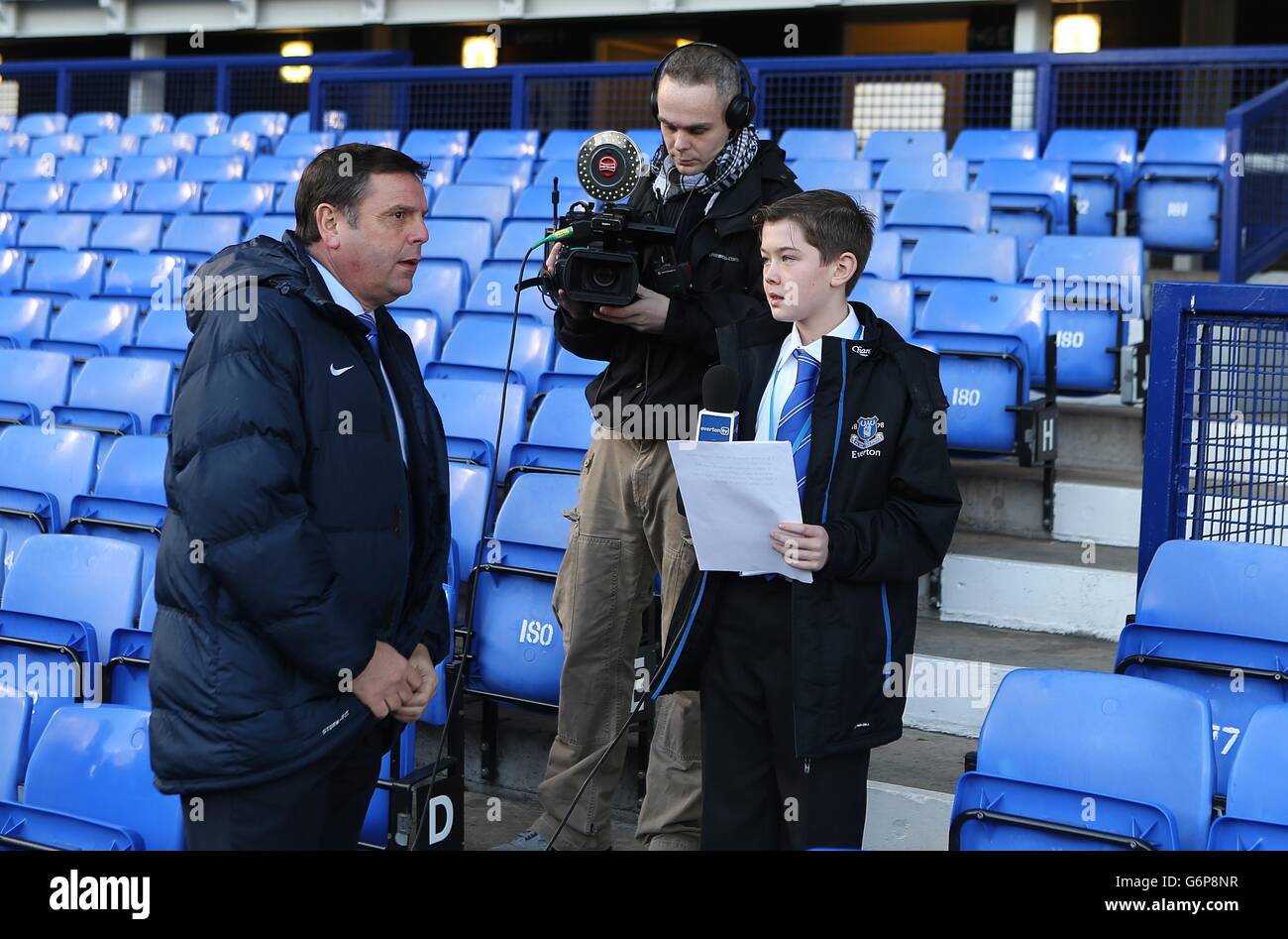 Football - Barclays Premier League - Everton / Norwich City - Goodison Park. Le personnel de la mini-journée de match d'Everton Banque D'Images