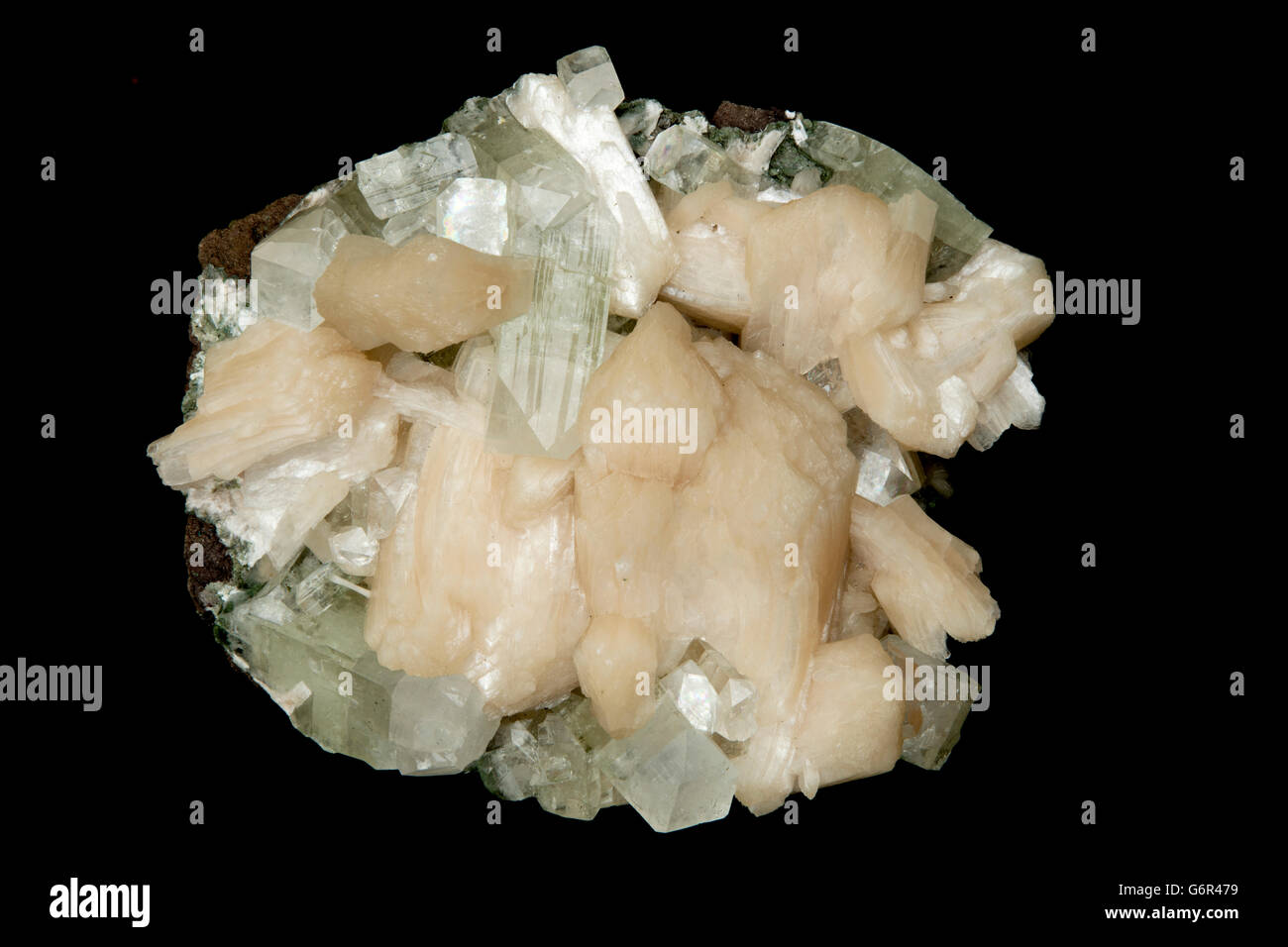 Et Stilbite apophylite, Inde Banque D'Images