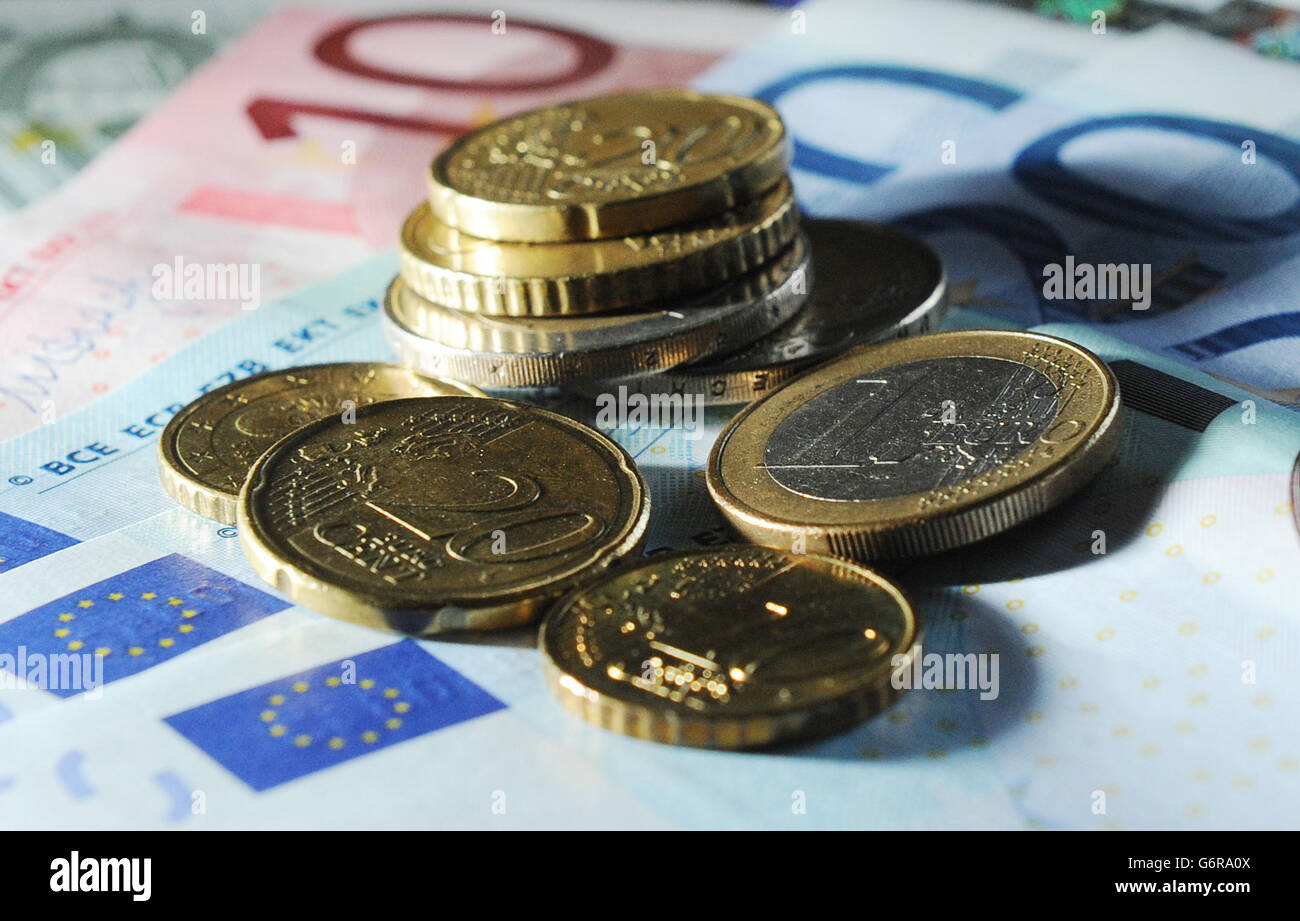 Stock en devise. Photo de la devise européenne. Banque D'Images