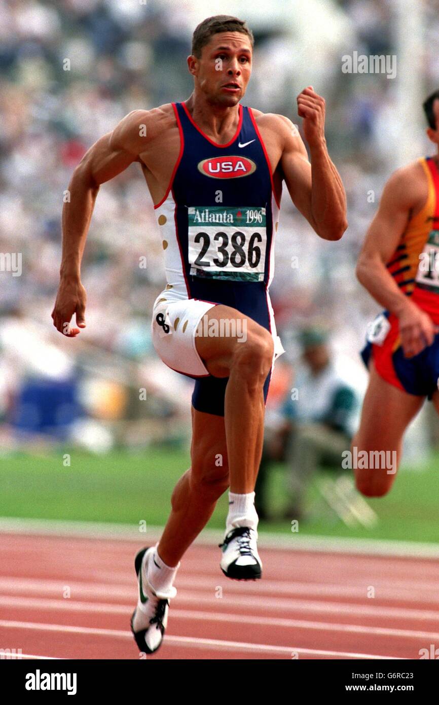 Jeux olympiques d'Atlanta. DECATHLON 100m. 31-JUL-96. Jeux olympiques d'Atlanta. DECATHLON 100m. DaN O'Brien, États-Unis Banque D'Images