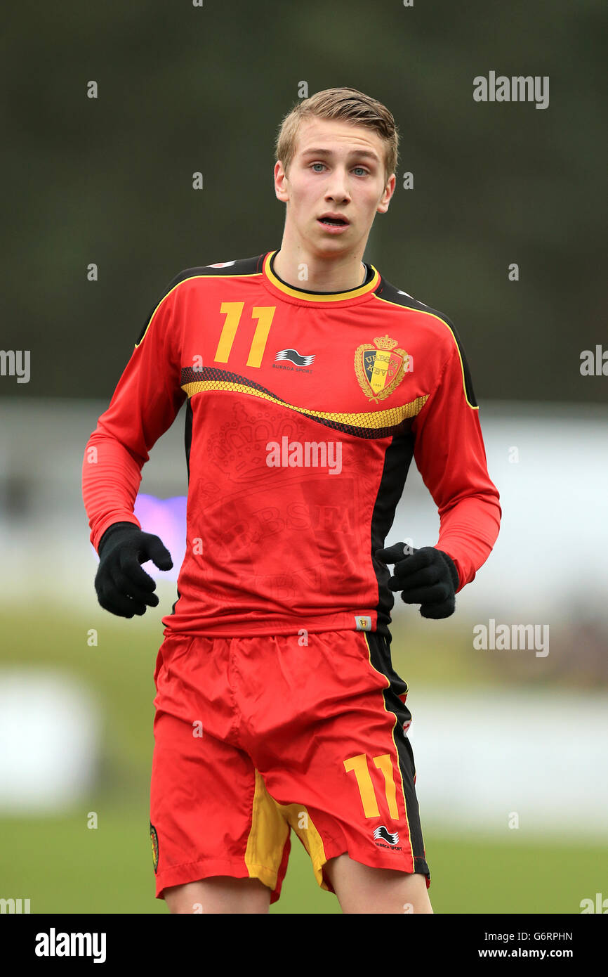 Football - moins de 17 ans International friendly - Angleterre / Belgique - St George's Park.Matthias Verreth, Belgique Banque D'Images