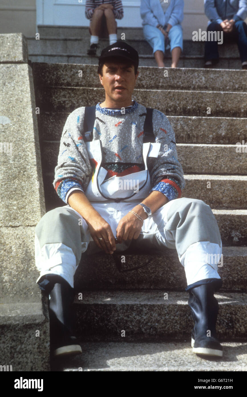 - Voile de sauvetage du tambour - Fastnet Race - Simon Le Bon - Falmouth, Cornwall Banque D'Images