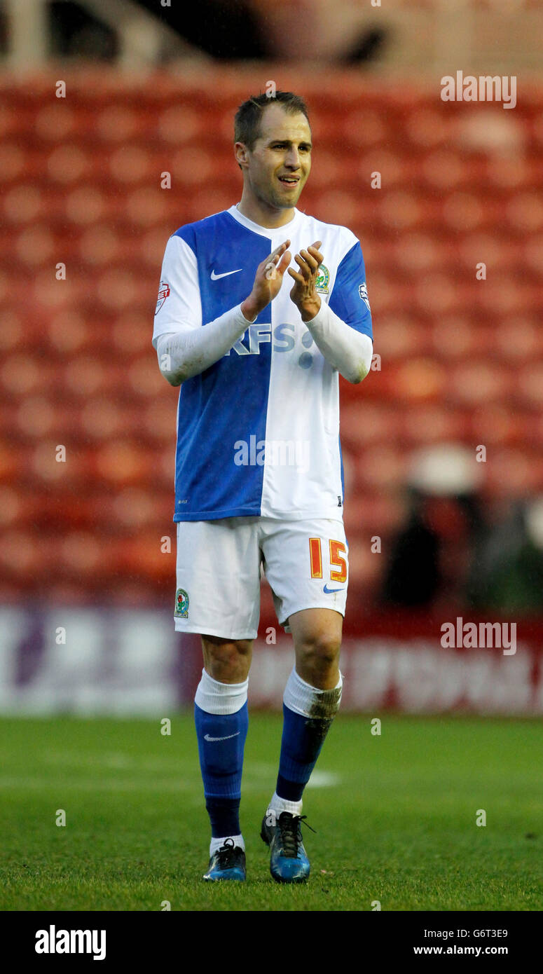 Football - Championnat Sky Bet - Middlesbrough / Blackburn Rovers - Riverside. Luke Varney de Blackburn Rovers après le tirage au sort de 0-0 Banque D'Images