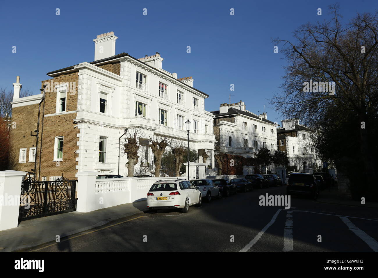 Vue sur les Boltons, Londres, SW10, l'une des rues les plus chères de Grande-Bretagne. Banque D'Images
