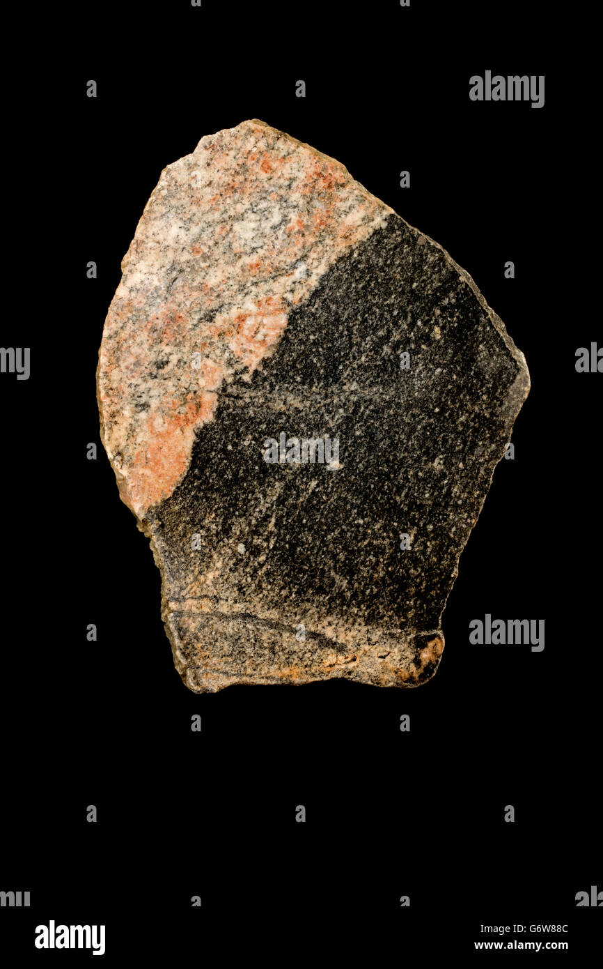 Gneiss d'Acasta, exposés connus les plus rock de la croûte dans le monde, 4,03 milliards d'années, les Territoires du Nord-Ouest, Canada, tonalite Banque D'Images