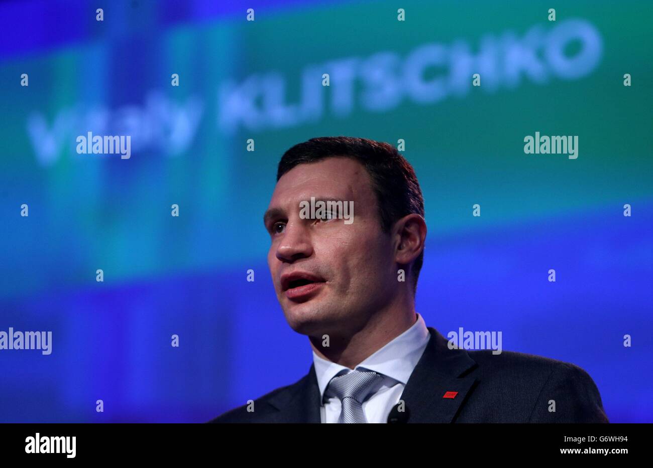 Vitali Klitschko s'exprime au Congrès du Parti populaire européen au Centre des congrès de Dublin. Banque D'Images