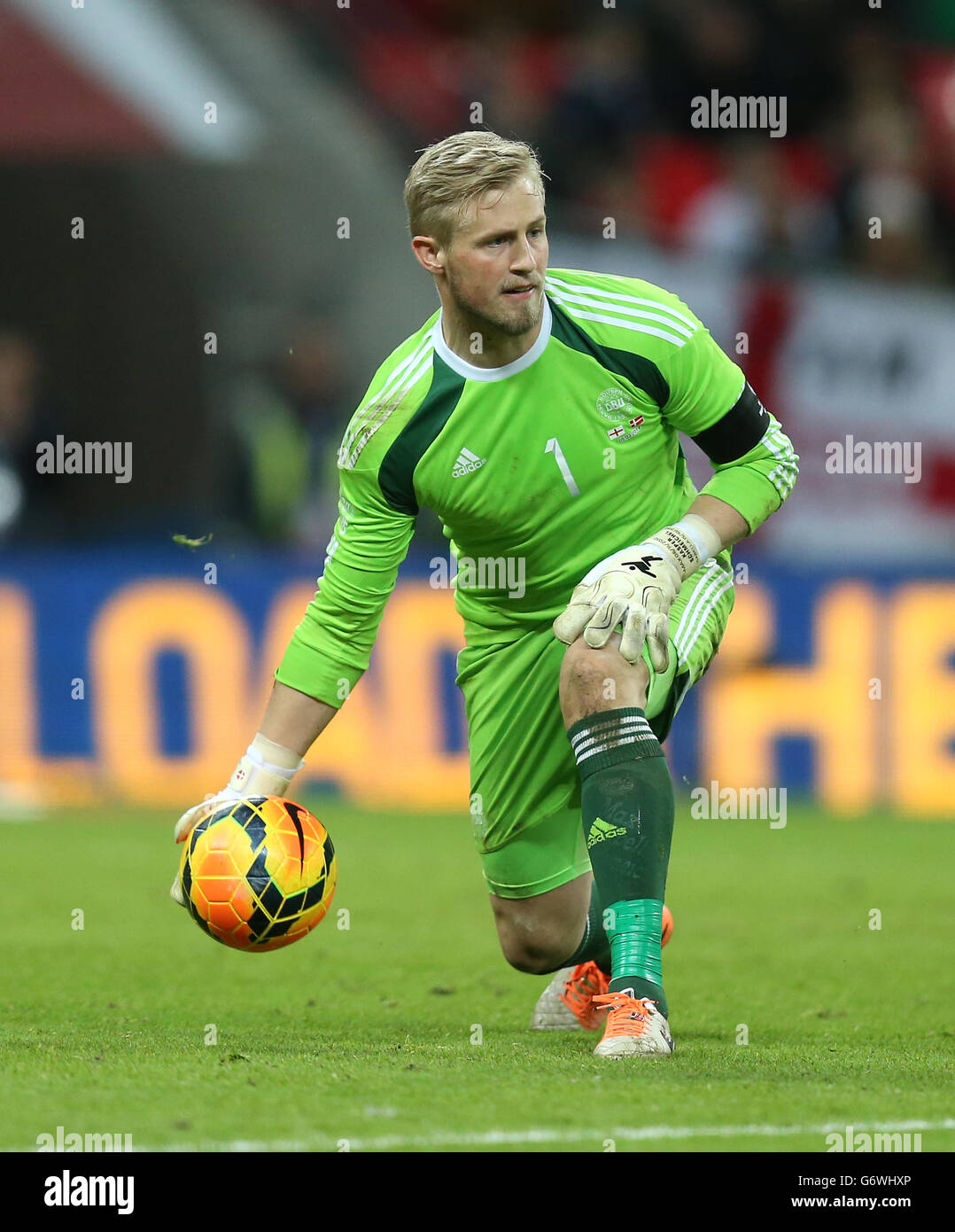 Football - International friendly - Angleterre v Danemark - Stade Wembley.Gardien de but du Danemark Kasper Schmeichel Banque D'Images