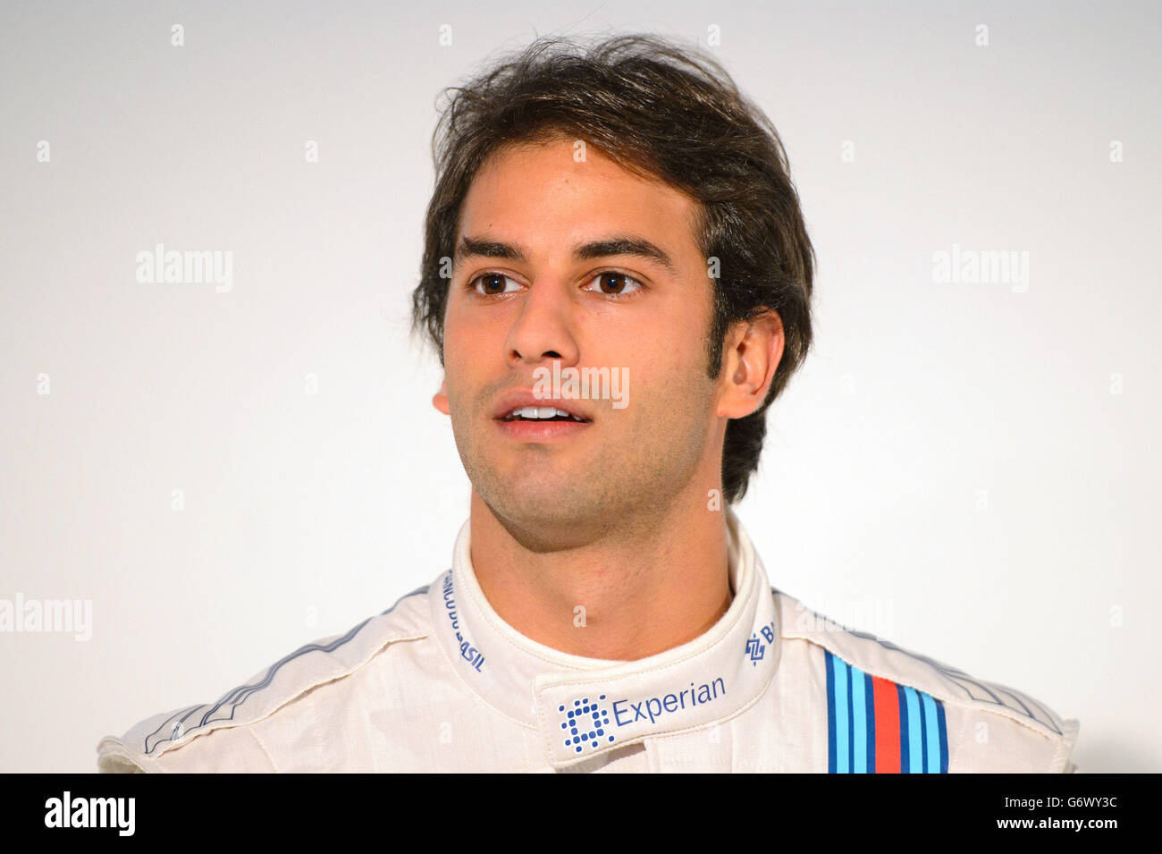 Felipe Nasr lors d'une séance photo lors du lancement officiel de l'équipe de Formule 1 de Williams2014, à Londres. Banque D'Images Felipe Nasr lors d'une séance photo lors du lancement officiel de l'équipe de Formule 1 de Williams2014, à Londres. Banque D'Images