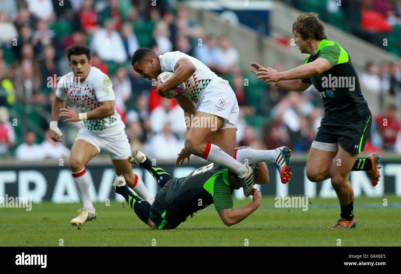 Rugby Union - International Sevens - Angleterre / pays de Galles - Twickenham.Marcus Watson d'Angleterre pendant le match international de Sevens à Twickenham, Londres. Banque D'Images