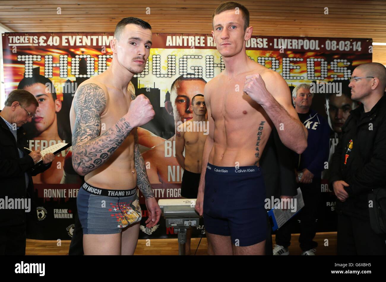 Boxe - Tous les boxeurs Weigh-In - Hippodrome Aintree Banque D'Images