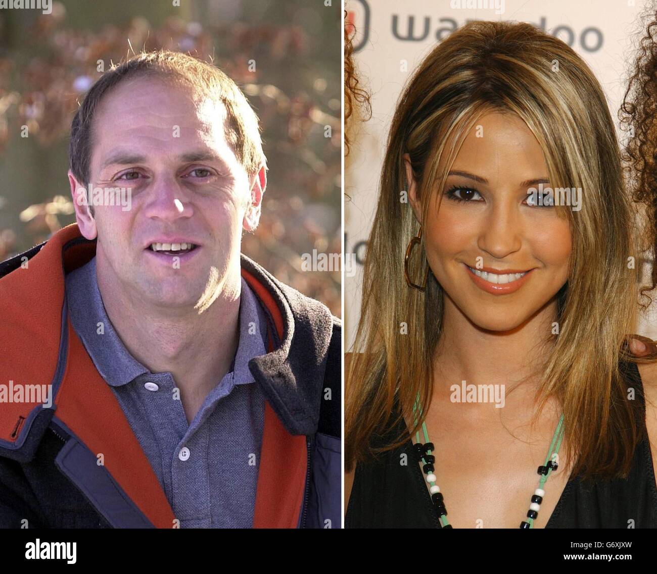 Le rameur olympique Steve Redgrave et la chanteuse Rachel Stevens.La paire, ainsi que d'autres célébrités comme Tess Daly, Gaby Logan, Gary Lineker et Colin Jackson, font partie des stars du Sport relief qui exhortaient le Royaume-Uni à « aller plus loin » lors du lancement de Sport relief '04, mardi 4 mai. Banque D'Images