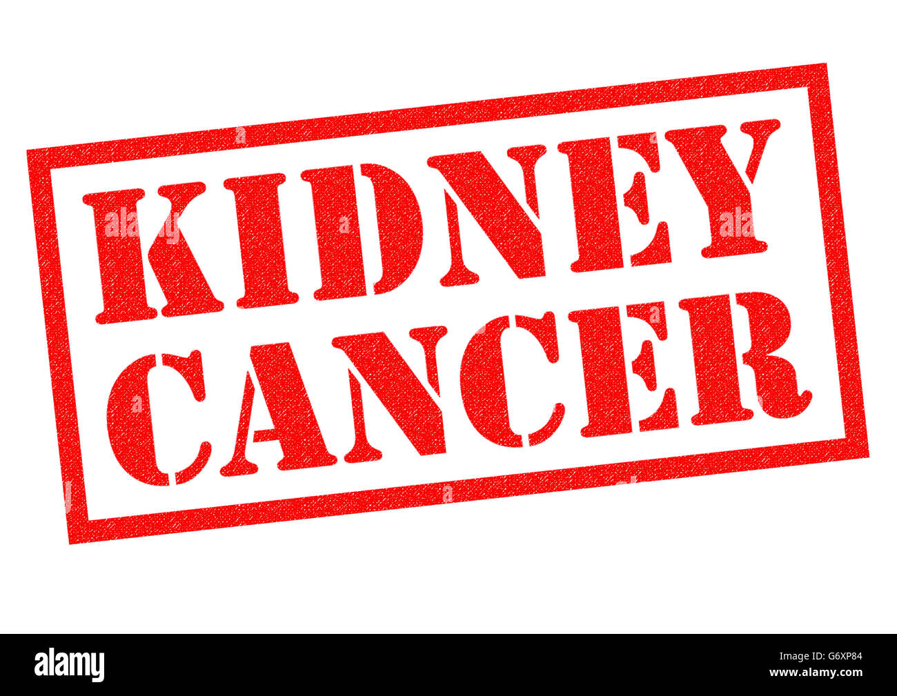 CANCER DU REIN de tampon en caoutchouc rouge sur un fond blanc. Banque D'Images