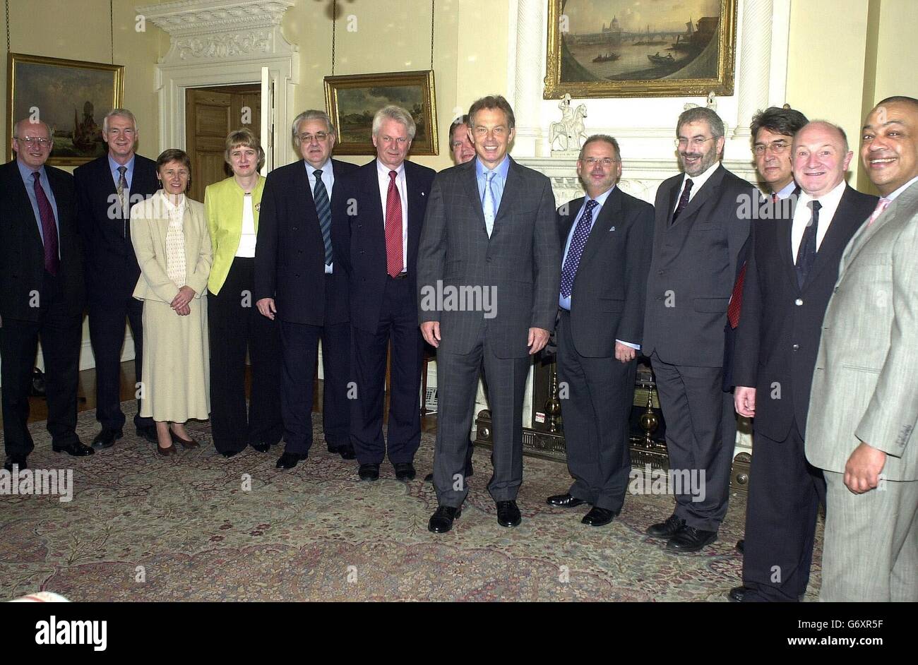 Blair et les cadres de l'autorité locale Banque D'Images