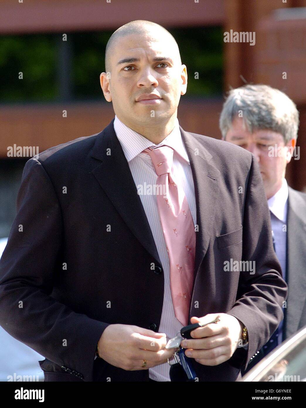 Stan Collymore quitte Stafford Magistrates Court Banque D'Images