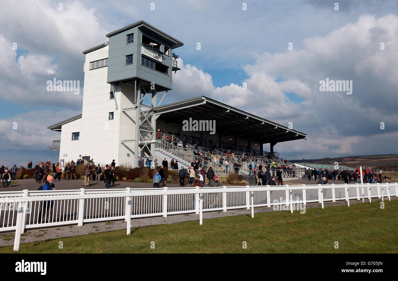 Les courses de chevaux - Ffos Las Hippodrome Banque D'Images