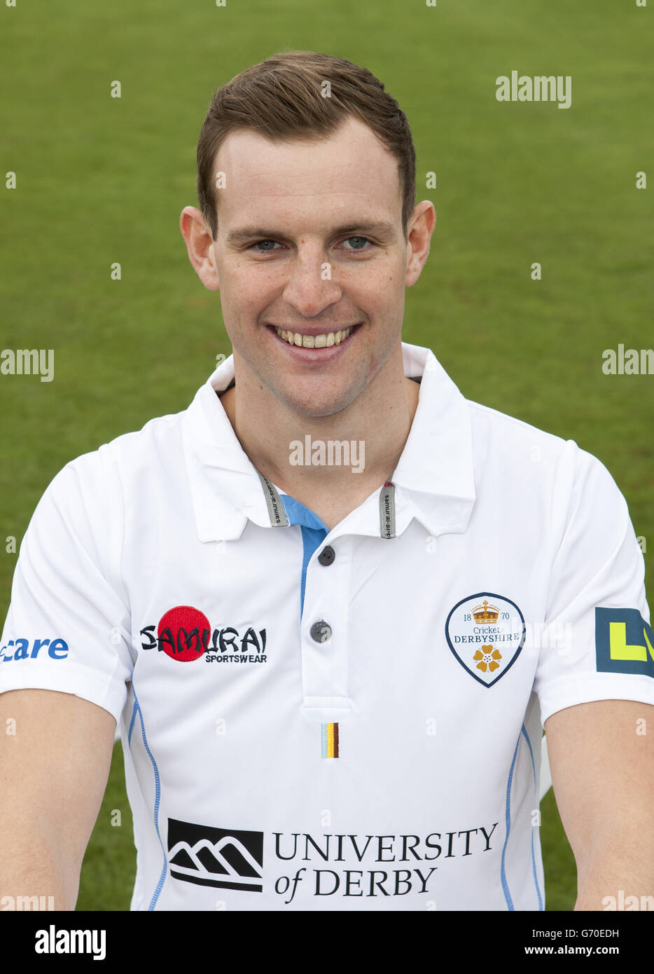 Cricket - 2014 Derbyshire CCC Media Day - 3aaa County Ground.Tom Poynton de Derbyshire pendant la journée des médias au 3aaa County Ground, Derby. Banque D'Images