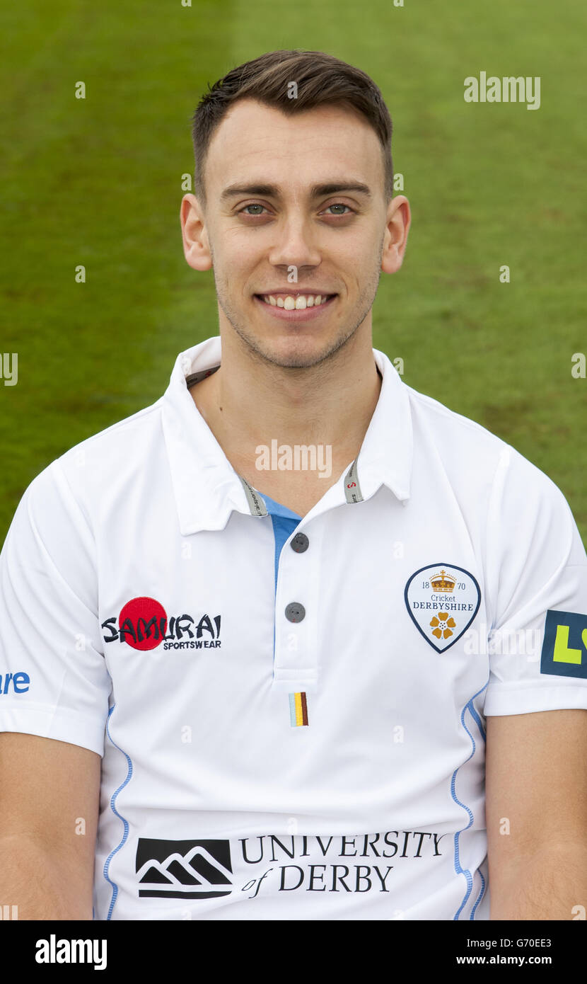 Cricket - 2014 Derbyshire CCC Media Day - 3aaa County Ground.Alex Hughes de Derbyshire pendant la journée des médias au 3aaa County Ground, Derby. Banque D'Images