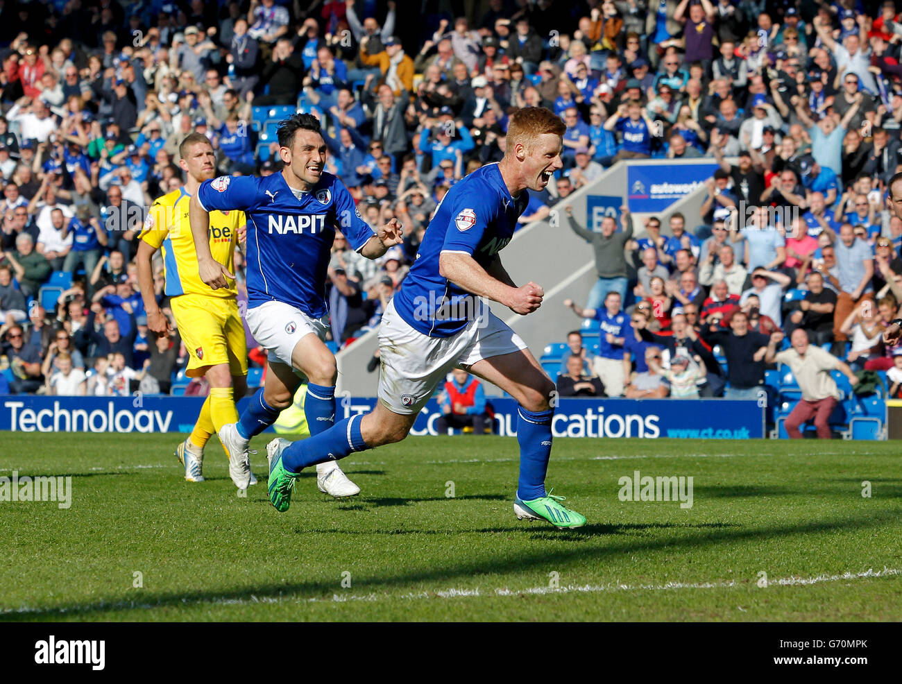 Football - Sky Bet League 2 - Chesterfield / Exeter City - Stade Proact.Eoin Doyle de Chesterfield célèbre son égaliseur de pénalité lors du match Sky Bet League Two au stade Proact, Chesterfield. Banque D'Images