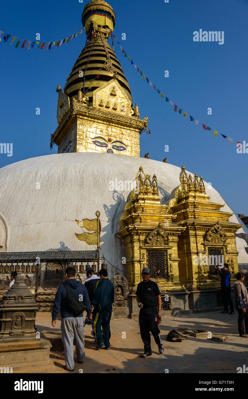 Swayambhunath Stupa, Katmandou, Népal Banque D'Images