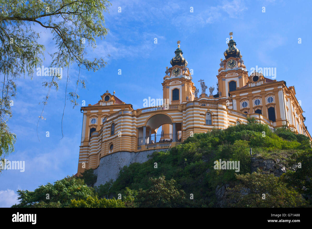 Abbaye de Melk, l'abbaye bénédictine, Melk, Wachau, Basse Autriche, Autriche Banque D'Images