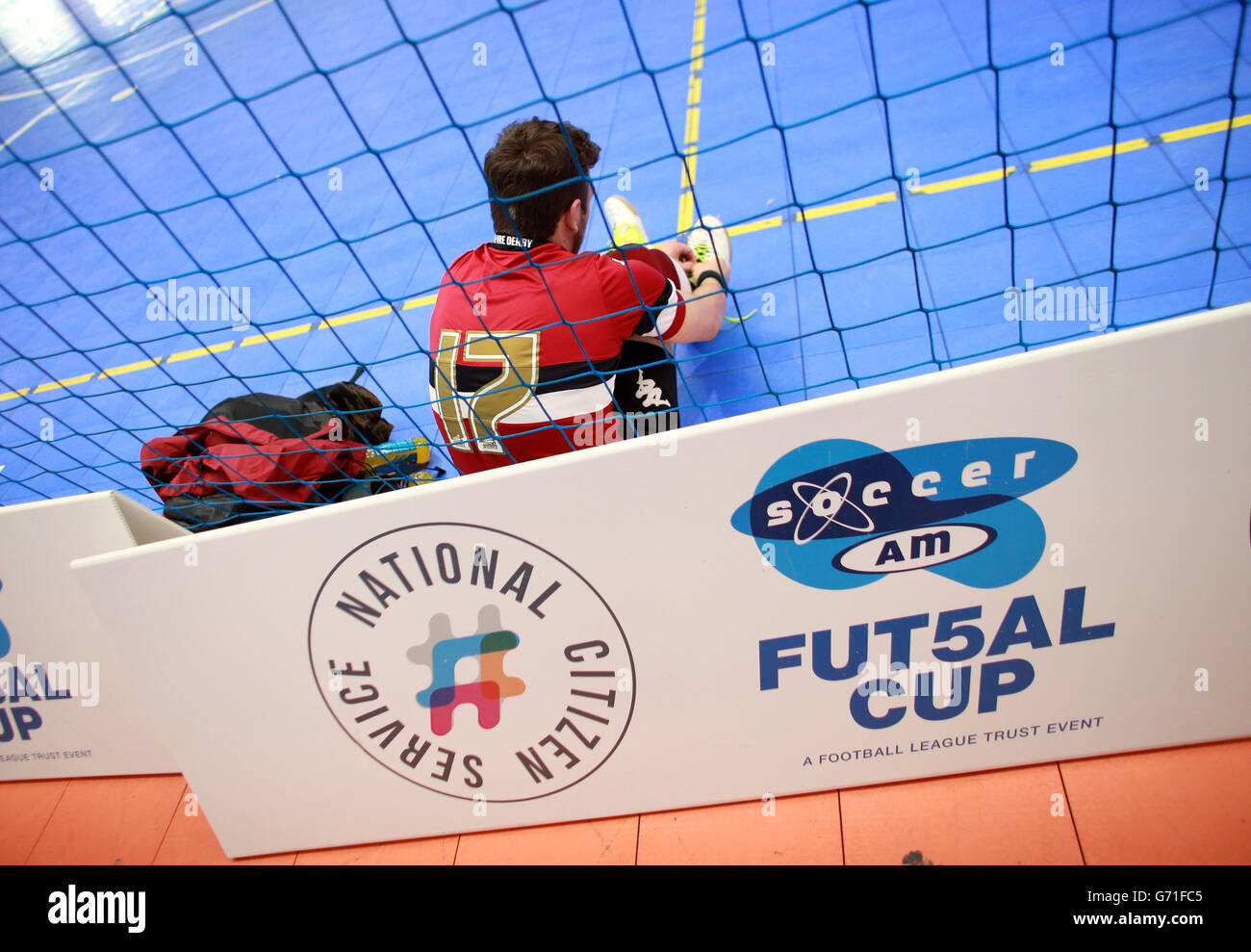 Football - finale de la coupe Futsal AM de football - Birmingham Futsal Arena. Marquage lors de l'événement final de la coupe Futsal du football AM Banque D'Images