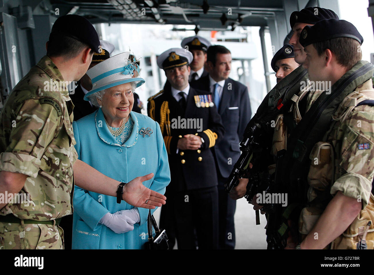 Visite royale à HMS Lancaster Banque D'Images