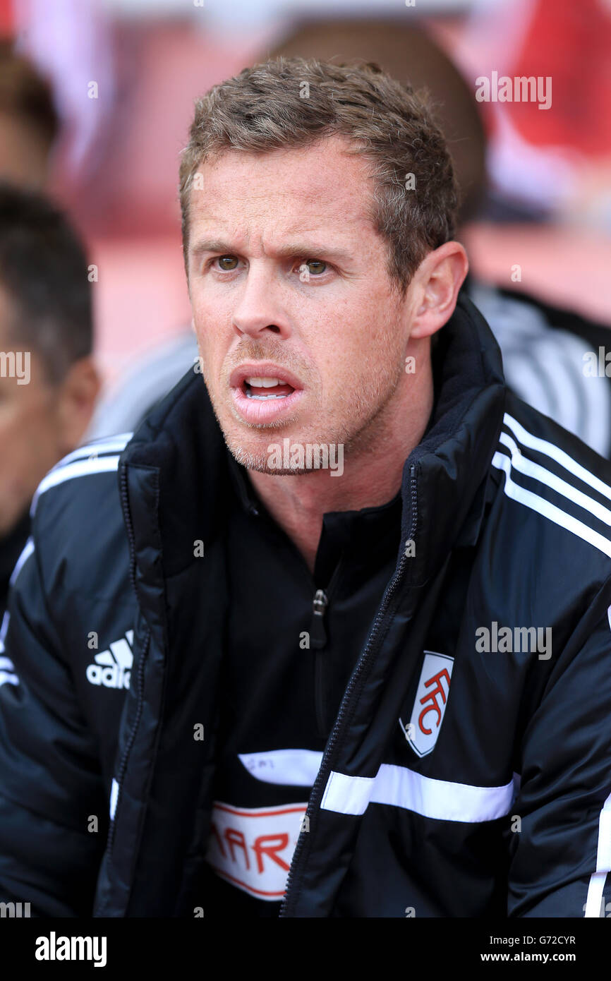 Football - Barclays Premier League - Stoke City v Fulham - Britannia Stadium. Assistant technique Scott Miller, Fulham. Banque D'Images