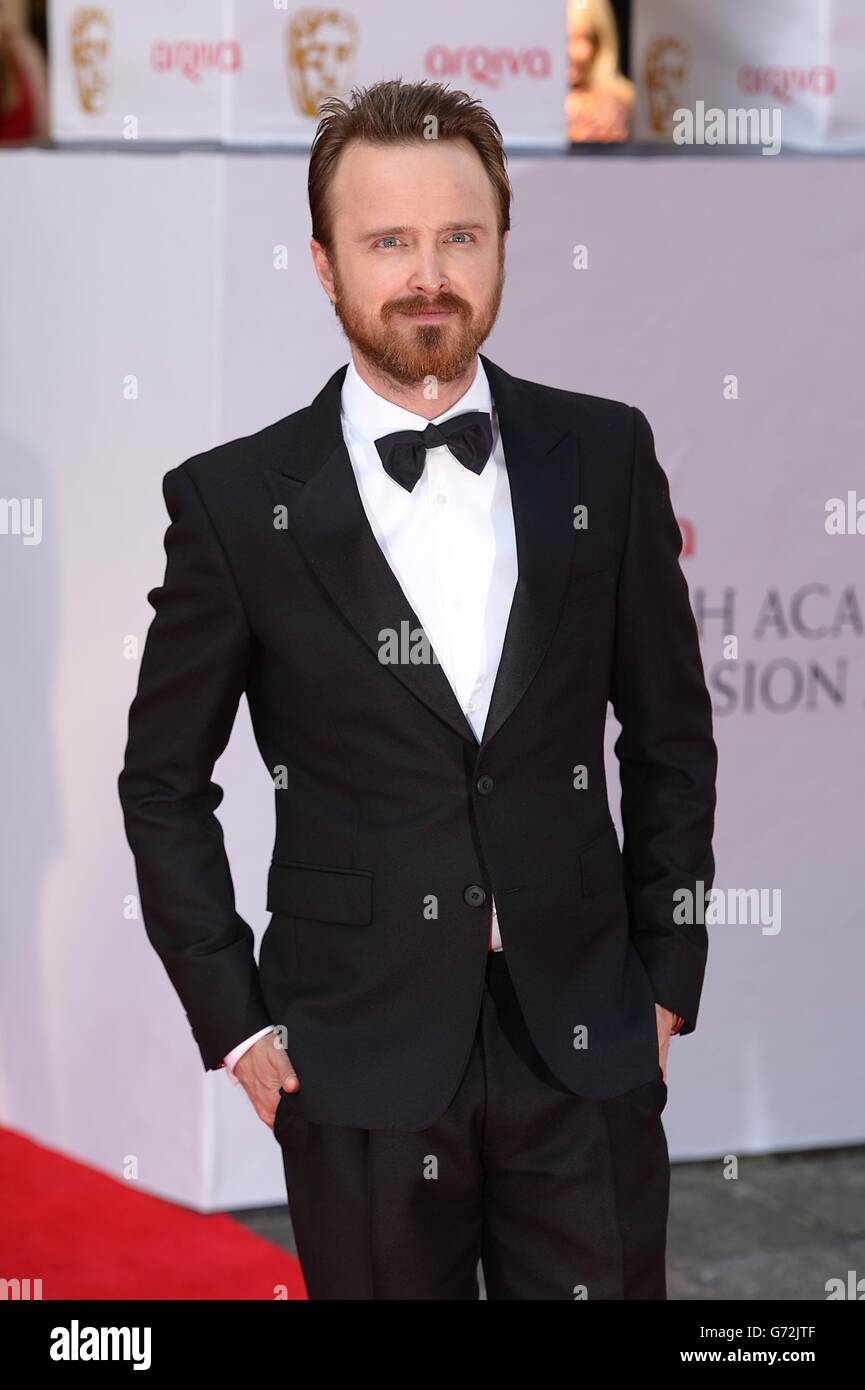 Aaron Paul arrive pour les Arqiva British Academy Television Awards 2014 au Theatre Royal, Drury Lane, Londres. Banque D'Images