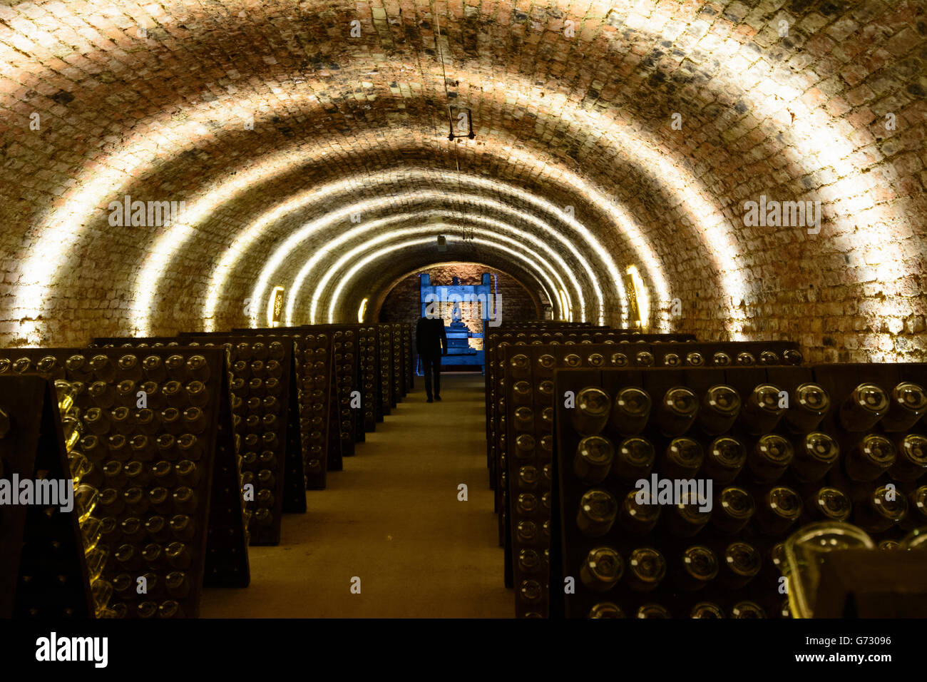 Producteur de vin de champagne, cave Schlumberger du vault, Wien, Vienne, Autriche, Wien, 19. Banque D'Images