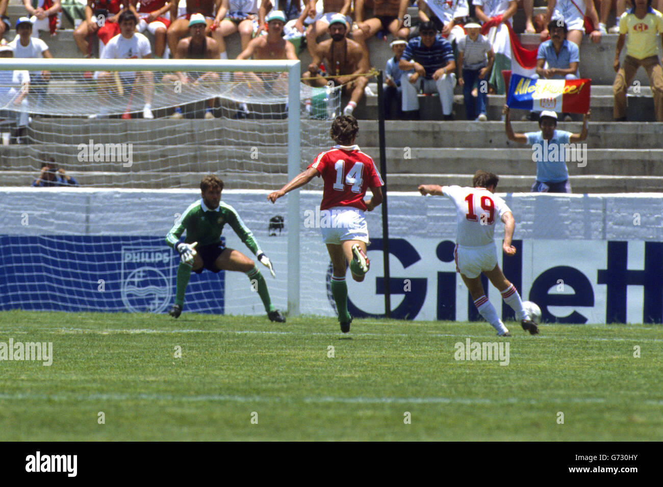 Football - Coupe du Monde de la FIFA, Mexique 1986 - Groupe C - Union soviétique v Hongrie - Estadio Sergio Leon Chavez, Irapuato Banque D'Images