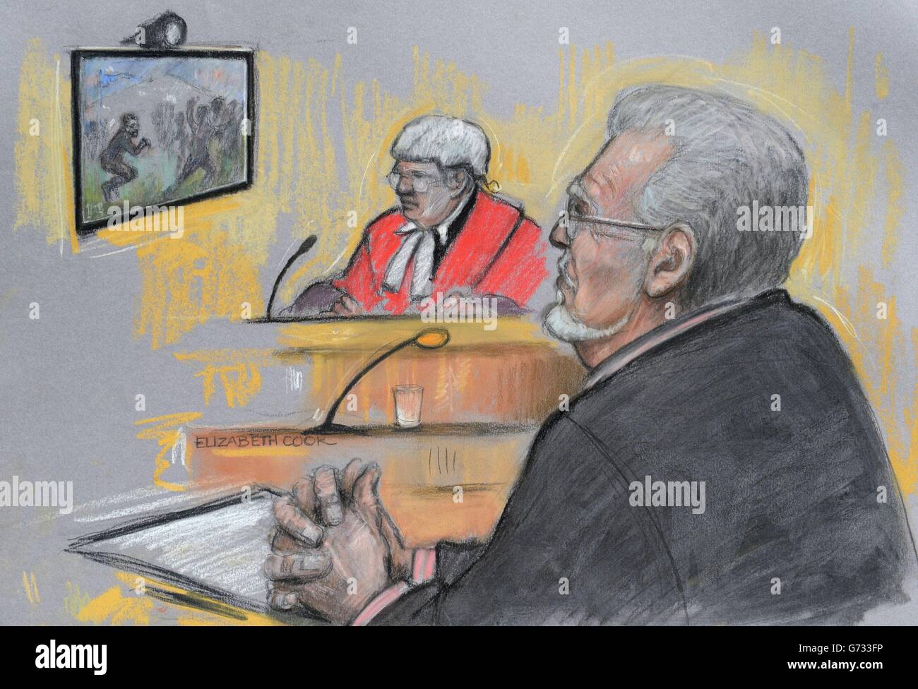 Rolf Harris affaire judiciaire Banque D'Images