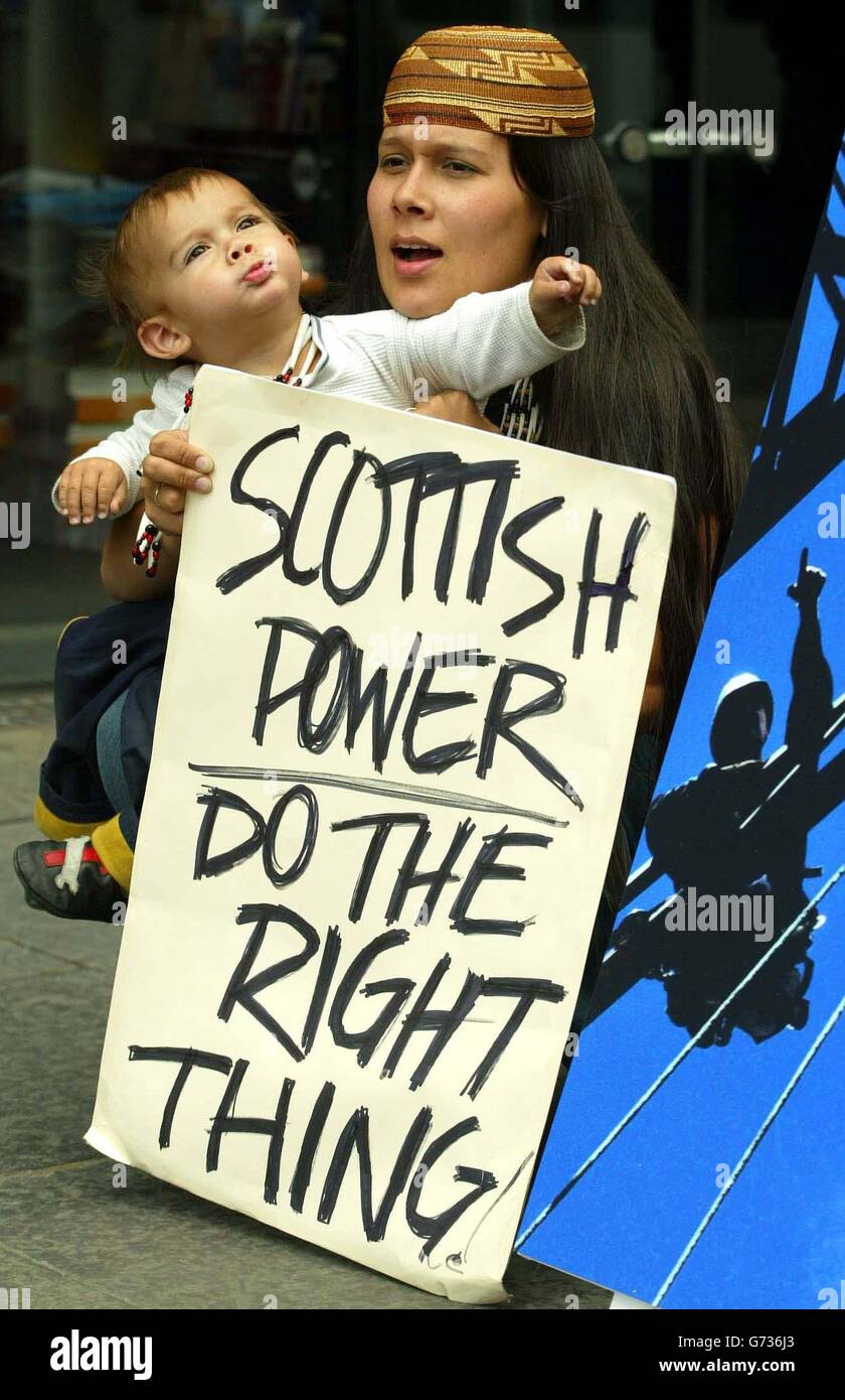 Protestation de la rivière tribu Yurok Banque D'Images