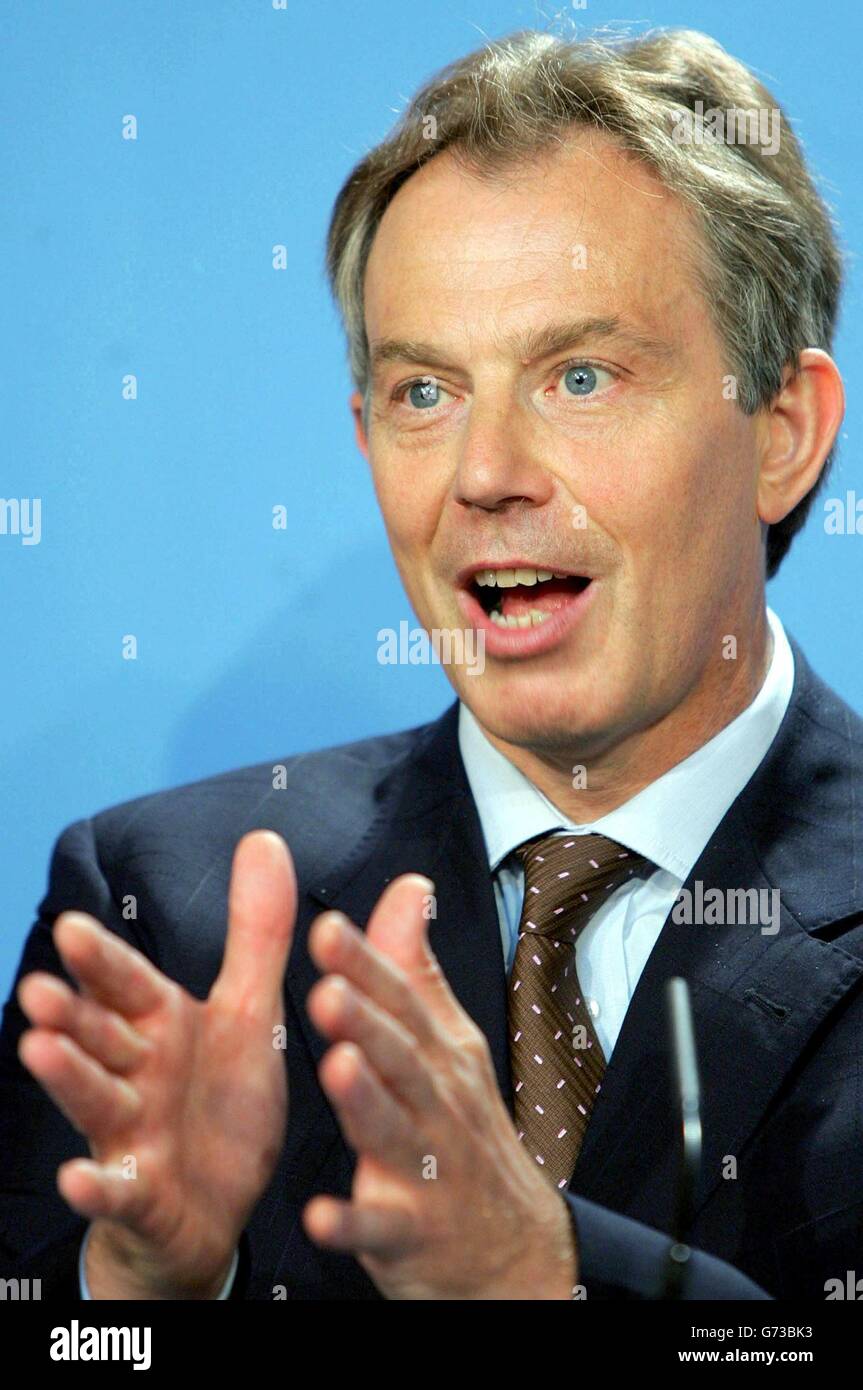 Le premier ministre Tony Blair Banque D'Images