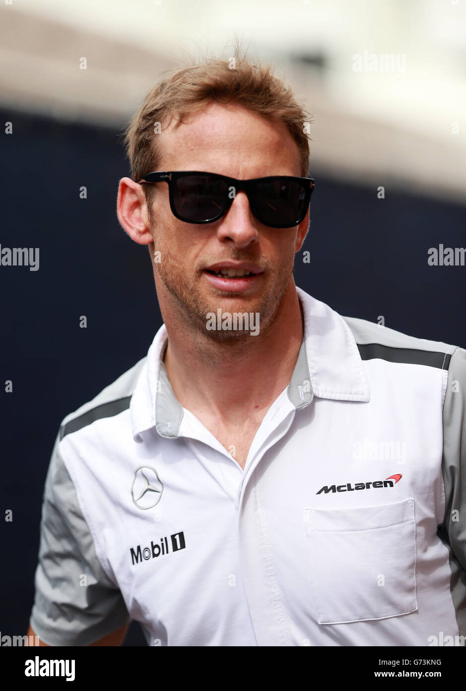 Courses automobiles - Championnat du monde de Formule 1 - Grand Prix de Monaco 2014 - Journée des courses - circuit de Monaco.Jenson Button de McLaren pendant le Grand Prix de Monaco 2014 au circuit de Monaco, Monte Carlo, Monaco. Banque D'Images