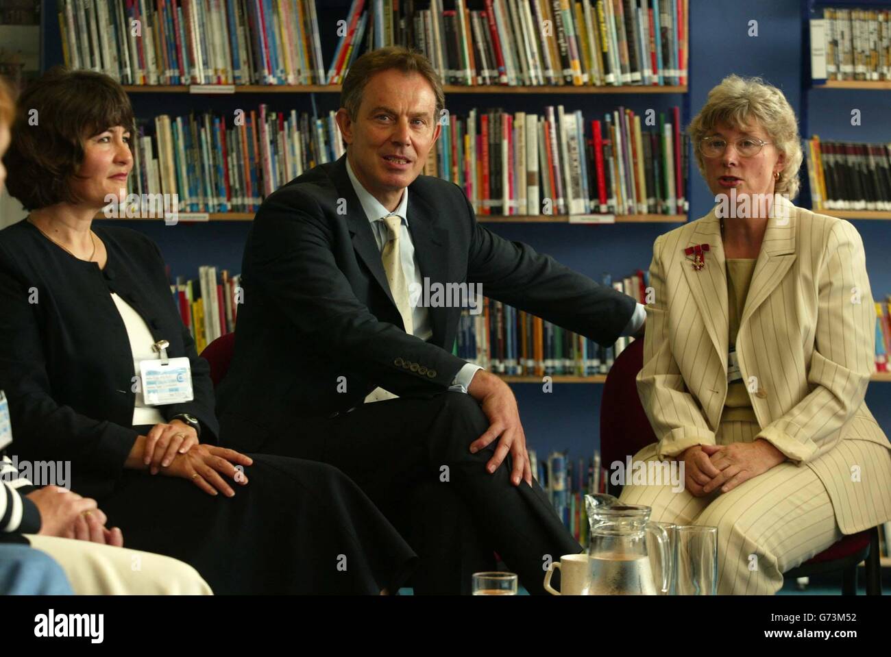 Tony Blair - Charter School Banque D'Images