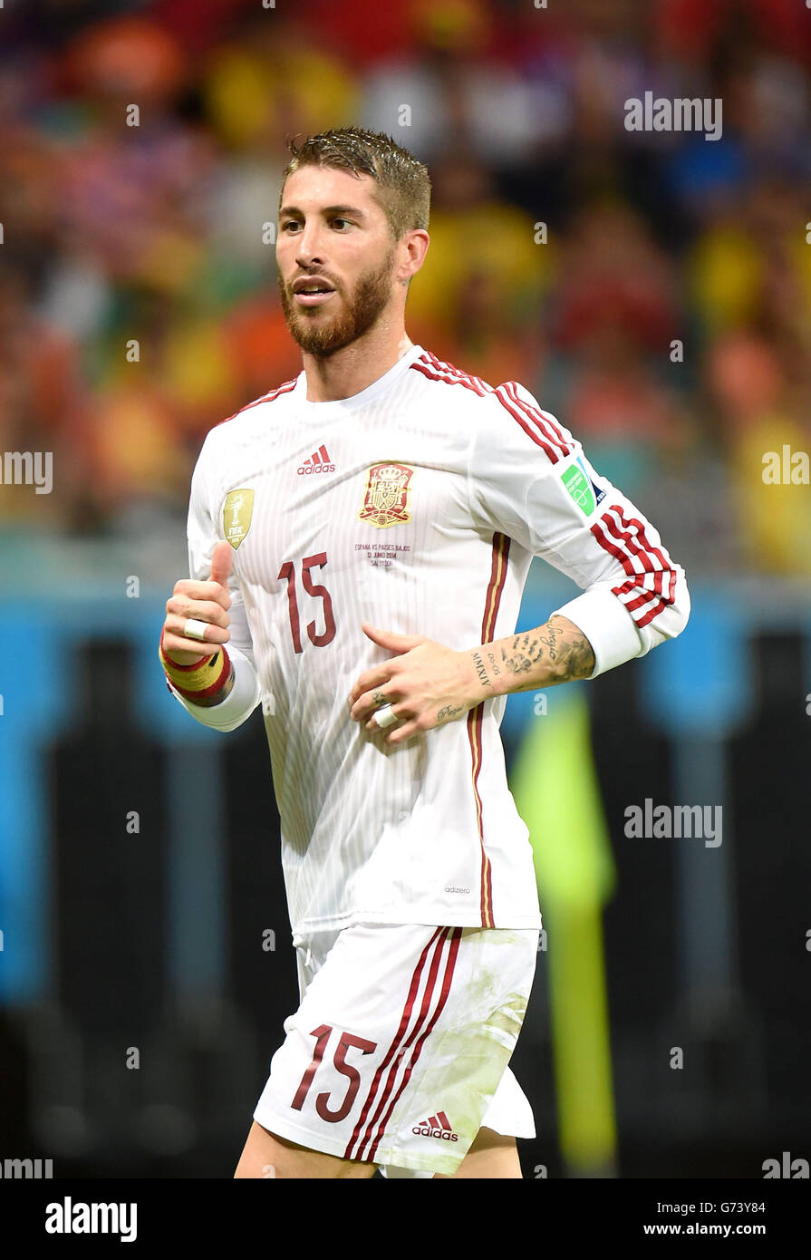 Football - coupe du monde de la FIFA 2014 - Groupe B - Espagne / pays-Bas -  Arena fonte Nova. Sergio Ramos en Espagne Photo Stock - Alamy