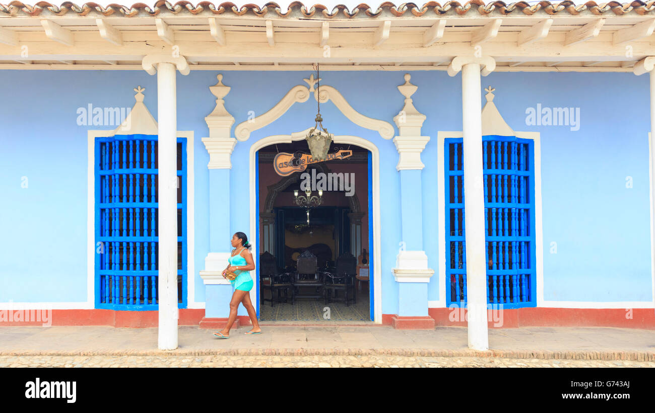 Casa de la trova, un typique bar et restaurant dans un bâtiment colonial historique dans la ville de Trinidad, Cuba Banque D'Images
