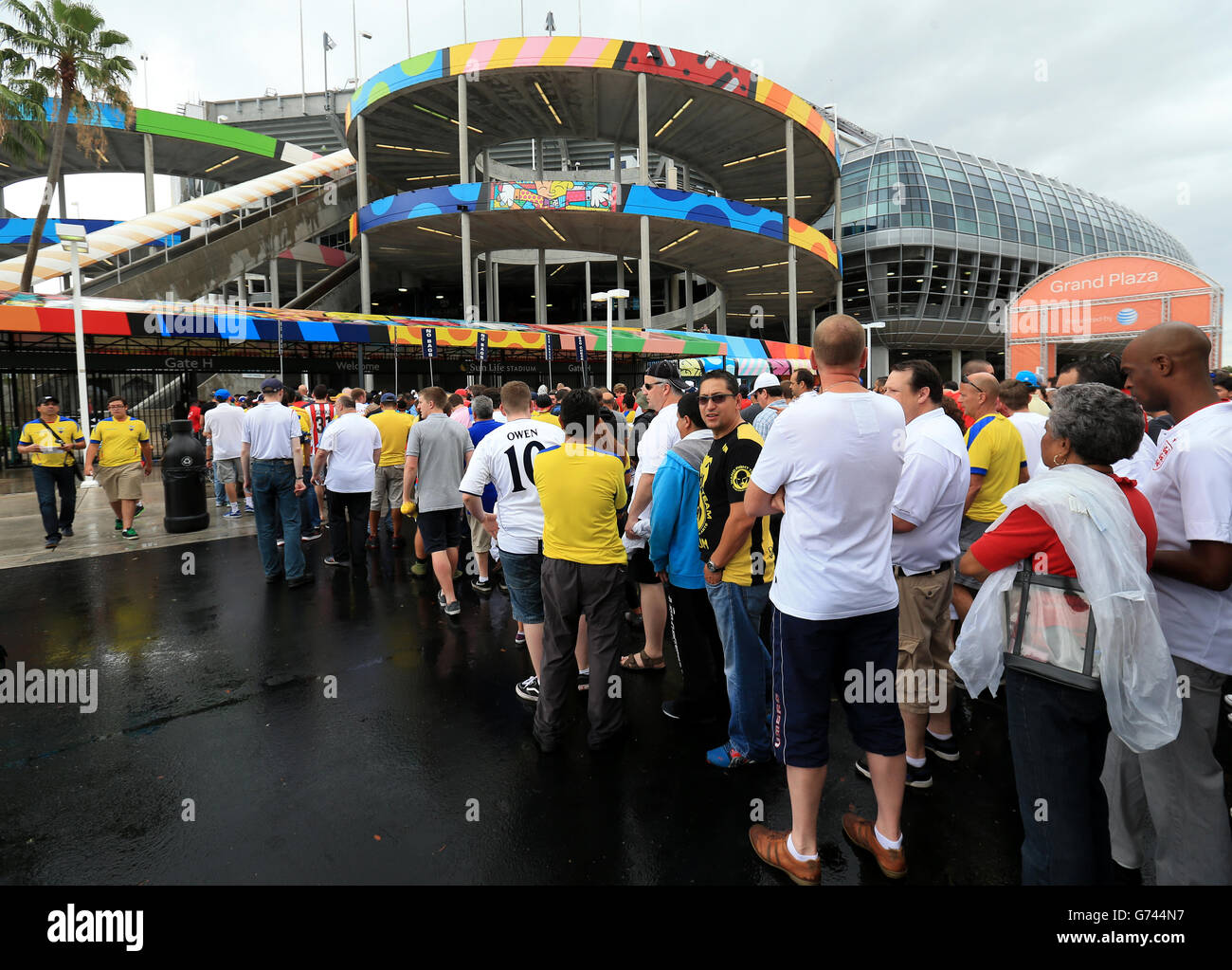 Football - coupe du monde 2014 - Miami Training Camp - Angleterre / Equateur - Sun Life Stadium.Les fans doivent entrer dans le stade avant le lancement Banque D'Images