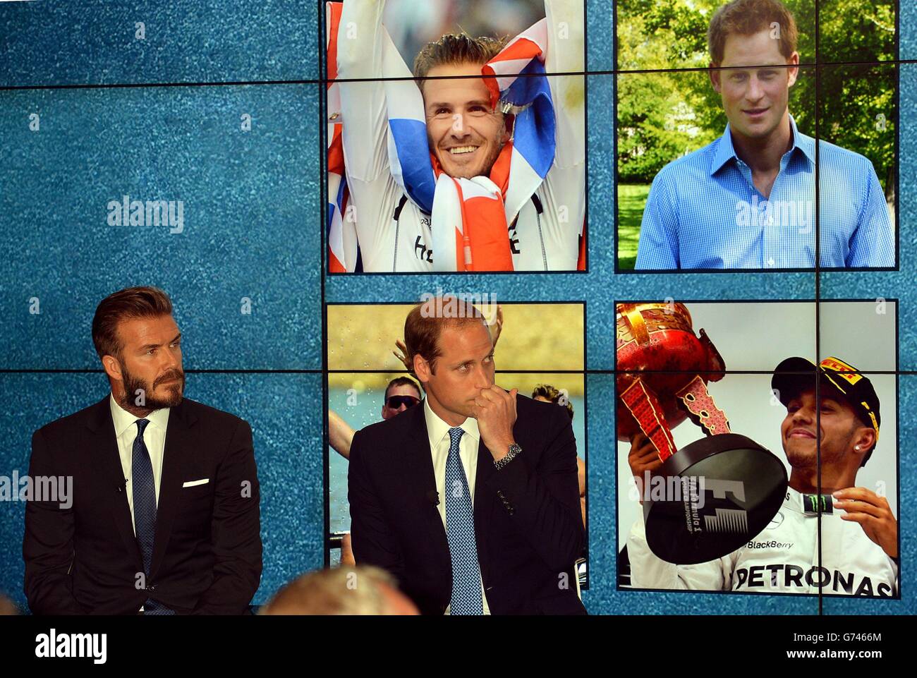 Le duc de Cambridge et David Beckham lors du lancement de la campagne #WhoseSideAreYouOn, visant à utiliser la puissance du sport pour lutter contre le commerce illégal de produits de la faune, à la mairie de Google, dans le centre de Londres. Banque D'Images