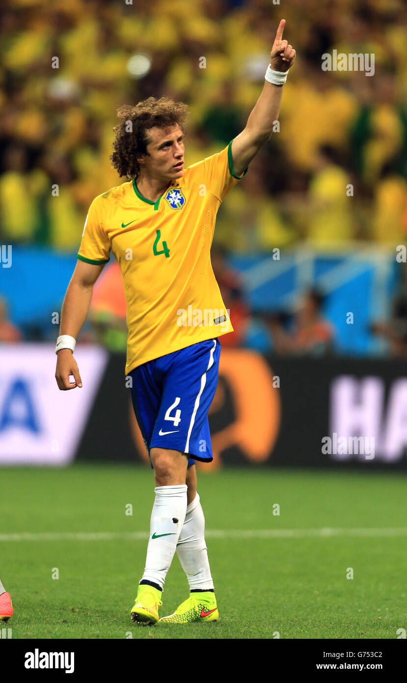 Football - coupe du monde de la FIFA 2014 - Groupe A - Brésil / Croatie - Arena Corinthiens. David Luiz du Brésil Banque D'Images